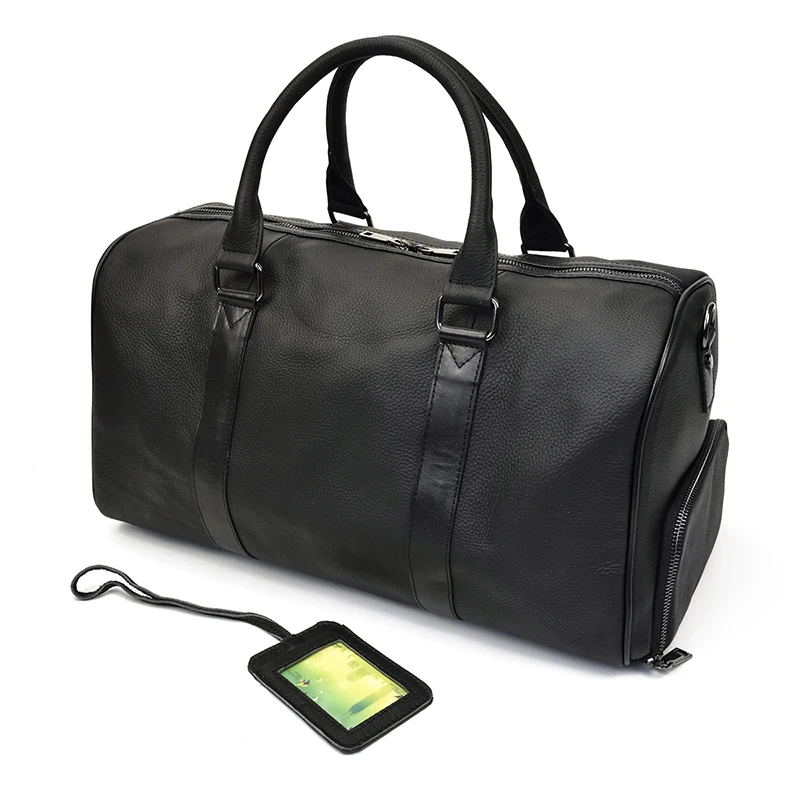 Luxury Genuine Leather Men Women Travel Bag Cow Leather Carry On Luggage Bag Travel Shoulder Bag Male Female Weekend Duffle Bag