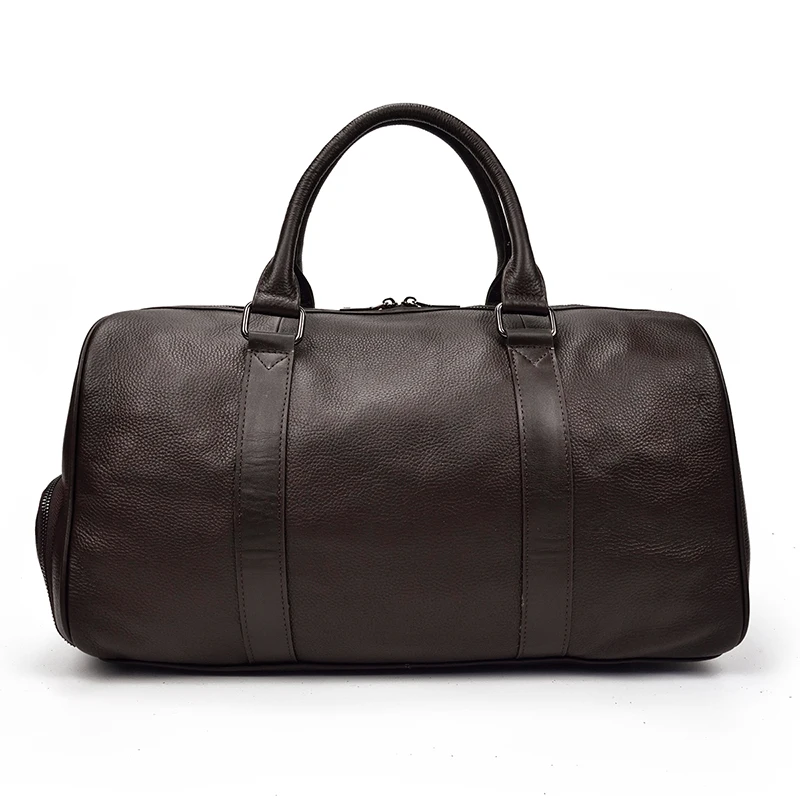 Luxury Genuine Leather Men Women Travel Bag Cow Leather Carry On Luggage Bag Travel Shoulder Bag Male Female Weekend Duffle Bag
