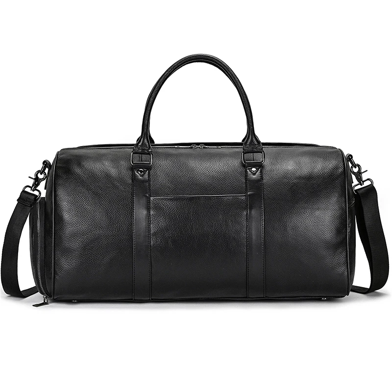 Luxury Genuine Leather Men Women Travel Bag Cow Leather Carry On Luggage Bag Travel Shoulder Bag Male Female Weekend Duffle Bag