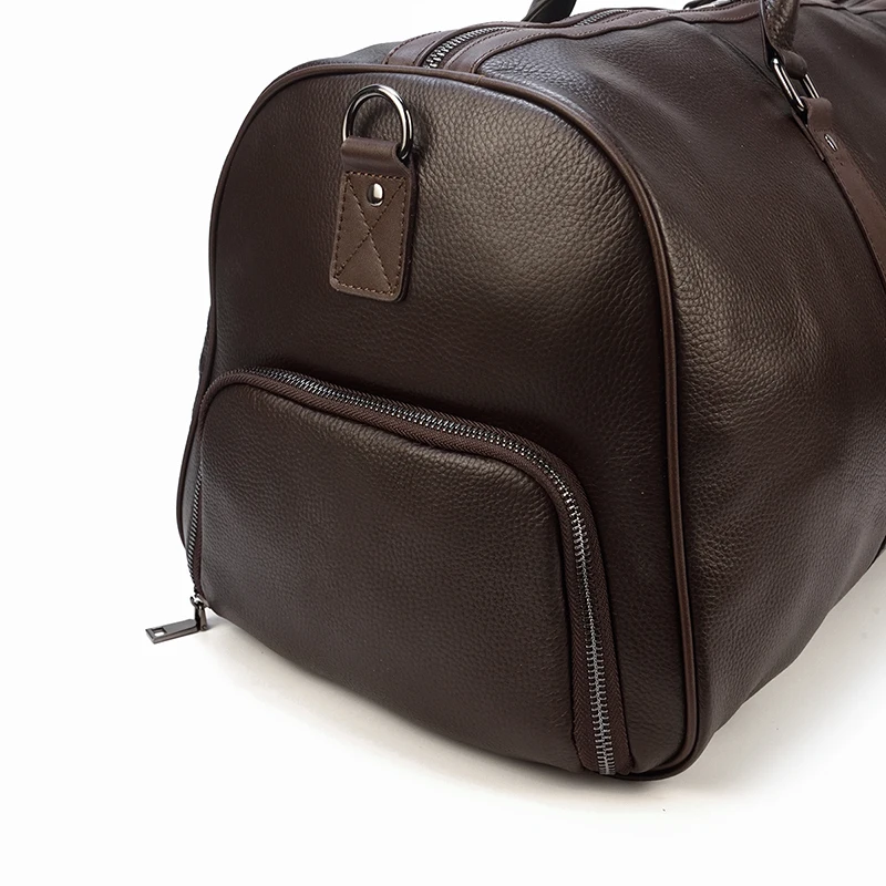 Luxury Genuine Leather Men Women Travel Bag Cow Leather Carry On Luggage Bag Travel Shoulder Bag Male Female Weekend Duffle Bag