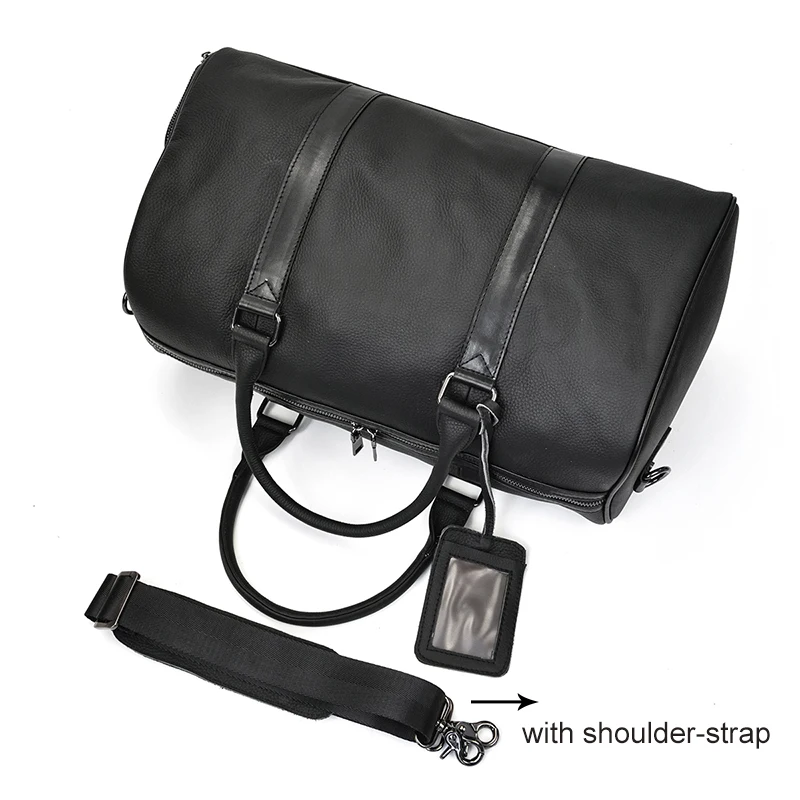 Luxury Genuine Leather Men Women Travel Bag Cow Leather Carry On Luggage Bag Travel Shoulder Bag Male Female Weekend Duffle Bag