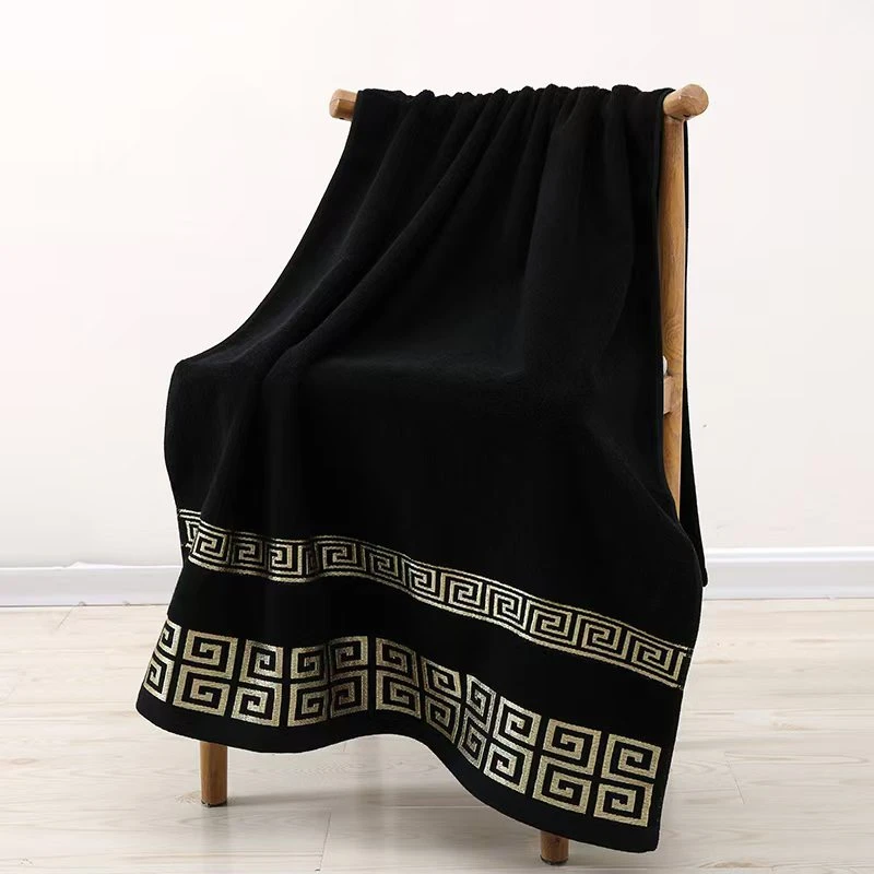 100% Black Cotton Bath Towel Absorbent Adult Bath Towels Solid Color Soft Face Hand Towel For Bathroom Washcloth 70x140cm