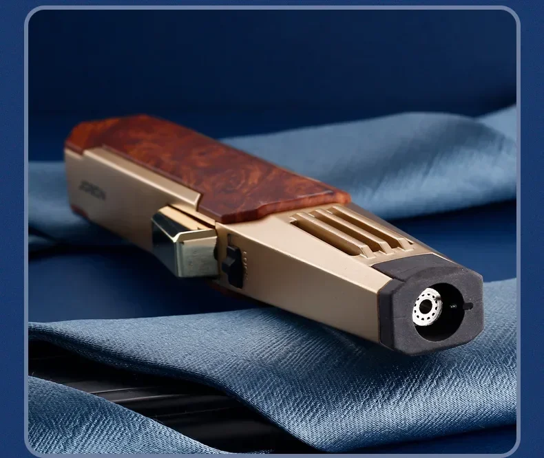 JOBON Metal Outdoor Windproof Turbine Torch Strong Fire Power Blue Flame Straight Butane Gas Lighter Gas Kitchen BBQ Welding