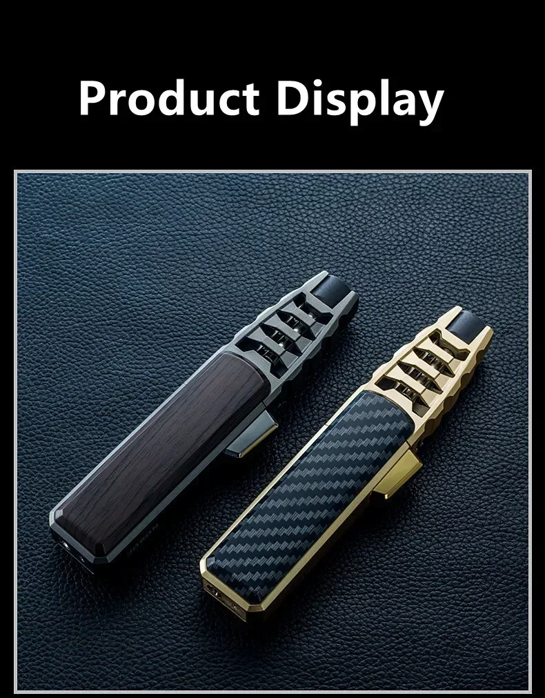 JOBON Metal Outdoor Windproof Turbine Torch Strong Fire Power Blue Flame Straight Butane Gas Lighter Gas Kitchen BBQ Welding
