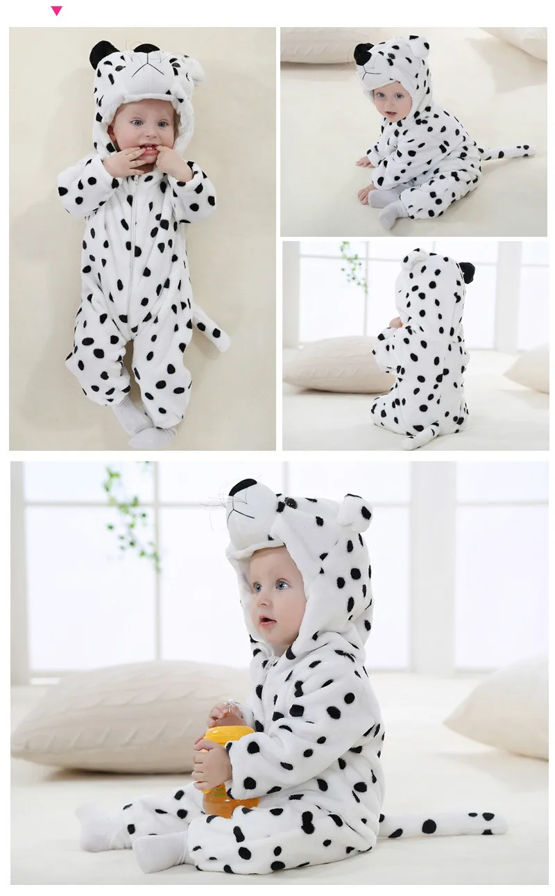 Cartoon Flannel Baby Rompers Unicorn Rabbit Dinosaur Pajamas Cotton Baby Boy Girls Animal Costume Baby Jumpsuit Kigurumi Outfits