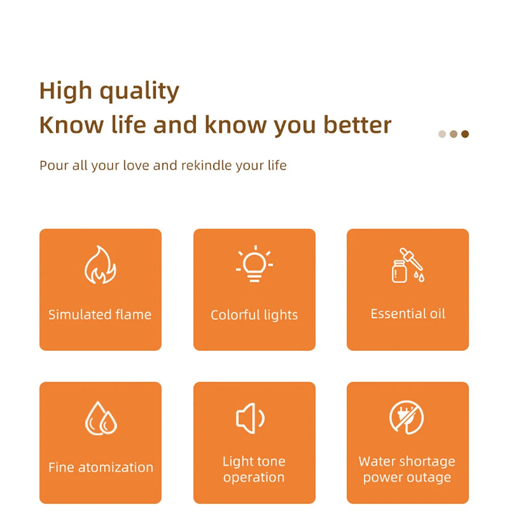 Aroma Humidifier Mini Air Humidifier for Home Bedroom Flame Essential Oils Diffuser Desktop Fragrance Diffuser with Night Light