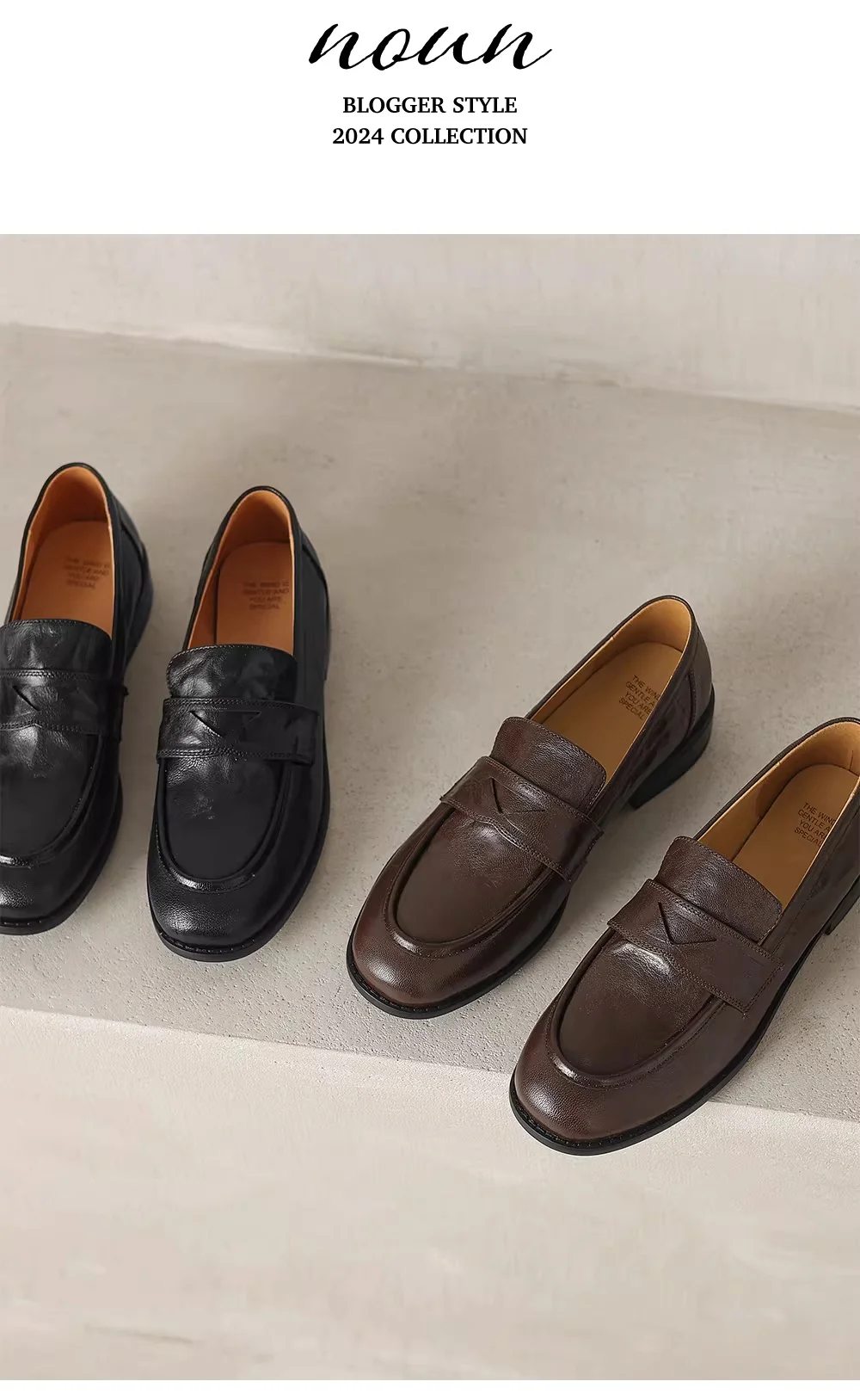 Women's Vintage Leather Loafers Shoes Round Toe Slip On Flats Classic Black/Brown Casual Daily Shoes Comfort Soft Sole Loafers
