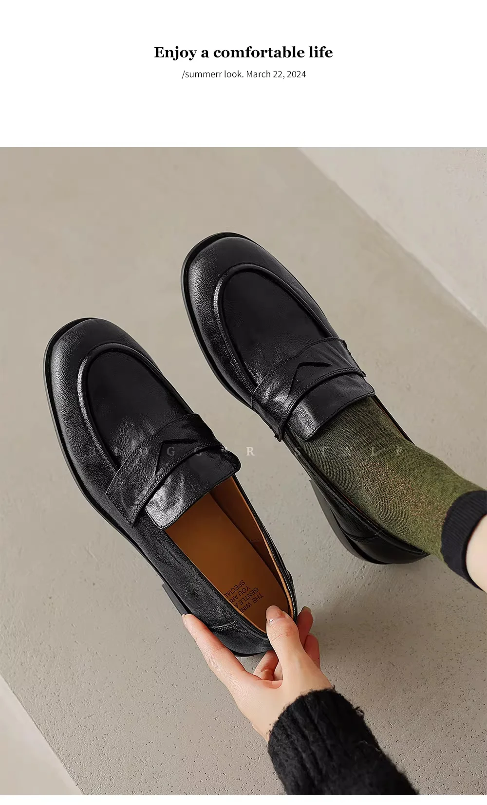 Women's Vintage Leather Loafers Shoes Round Toe Slip On Flats Classic Black/Brown Casual Daily Shoes Comfort Soft Sole Loafers