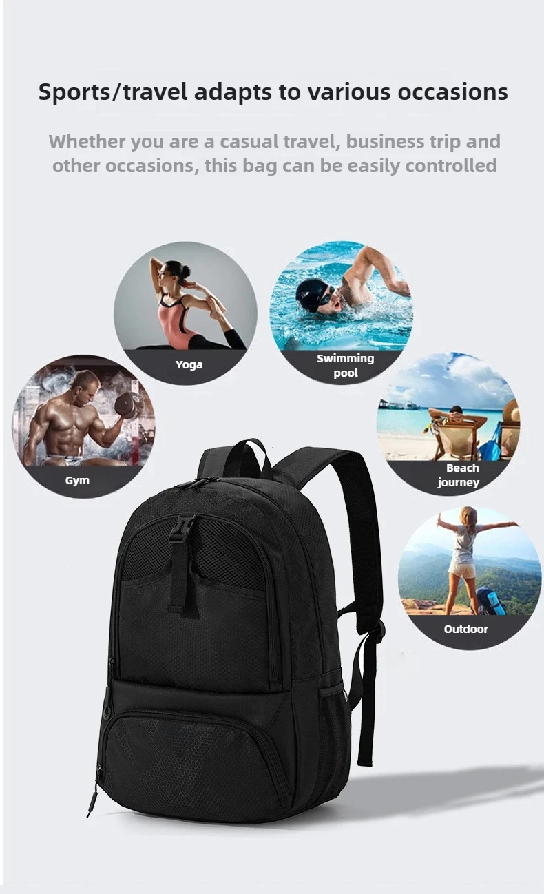 Sports Gym Fitness Yoga Backpack with Shoes Pocket Large Capacity Outdoor Camping Hiking Basketball Bag Soccer Equipment Pack