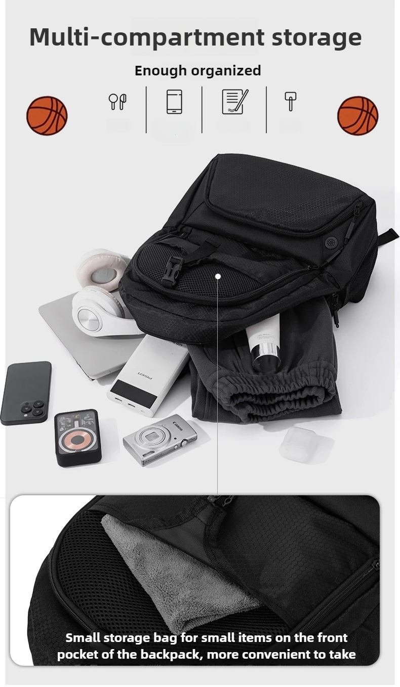Sports Gym Fitness Yoga Backpack with Shoes Pocket Large Capacity Outdoor Camping Hiking Basketball Bag Soccer Equipment Pack