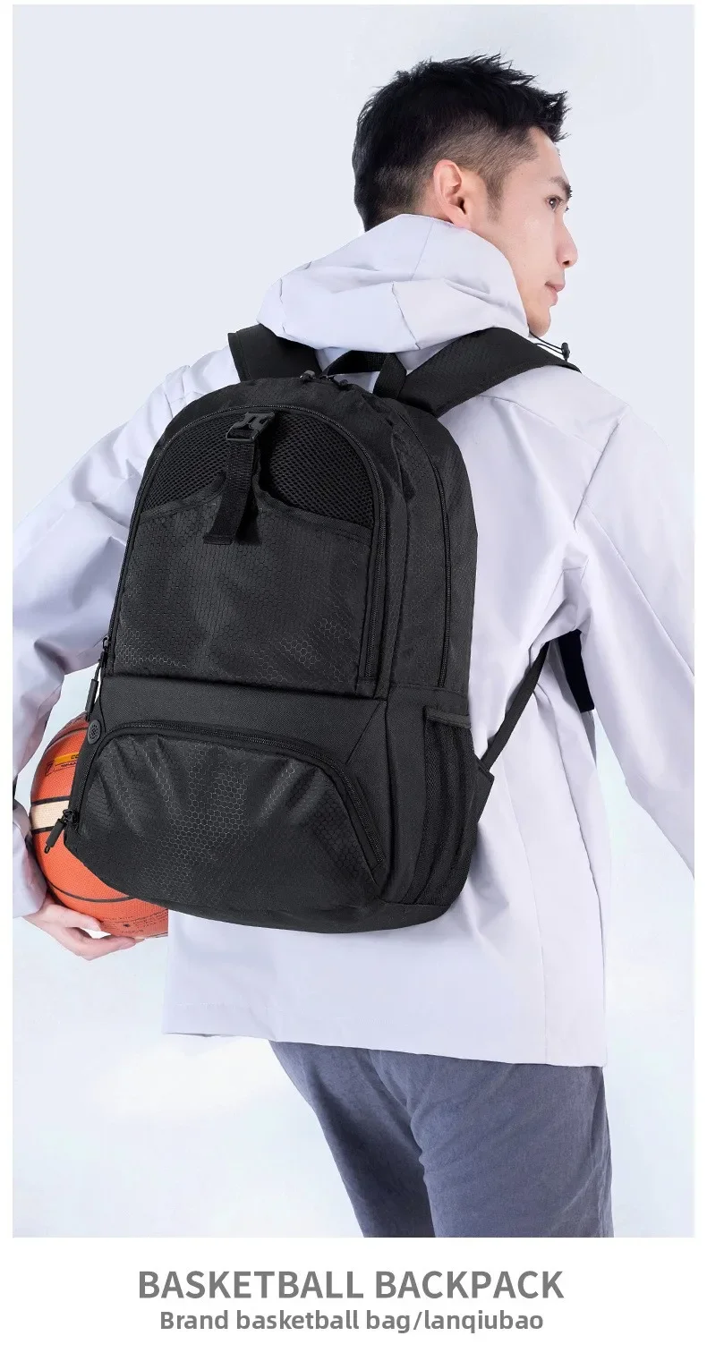 Sports Gym Fitness Yoga Backpack with Shoes Pocket Large Capacity Outdoor Camping Hiking Basketball Bag Soccer Equipment Pack