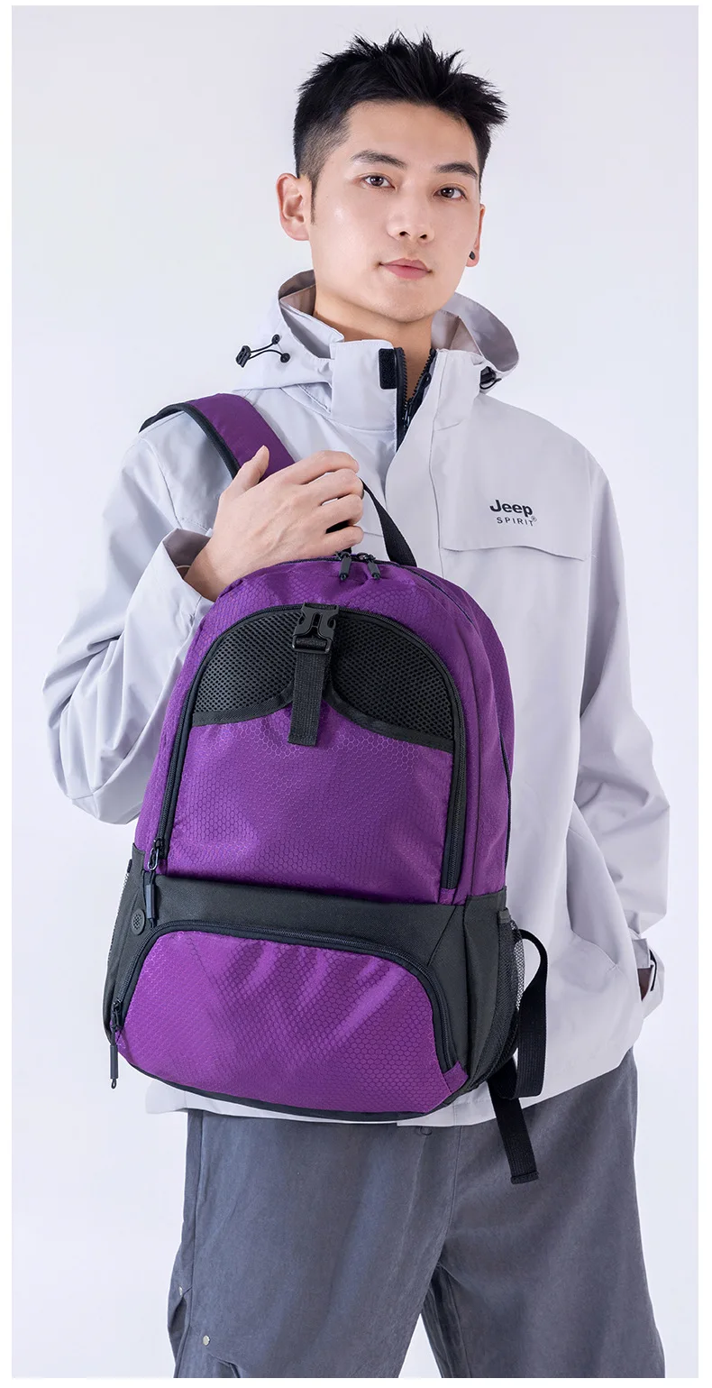 Sports Gym Fitness Yoga Backpack with Shoes Pocket Large Capacity Outdoor Camping Hiking Basketball Bag Soccer Equipment Pack