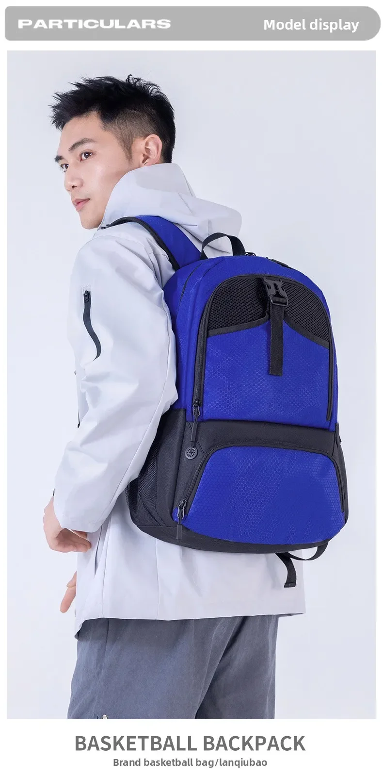 Sports Gym Fitness Yoga Backpack with Shoes Pocket Large Capacity Outdoor Camping Hiking Basketball Bag Soccer Equipment Pack