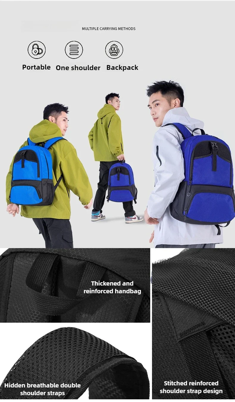 Sports Gym Fitness Yoga Backpack with Shoes Pocket Large Capacity Outdoor Camping Hiking Basketball Bag Soccer Equipment Pack
