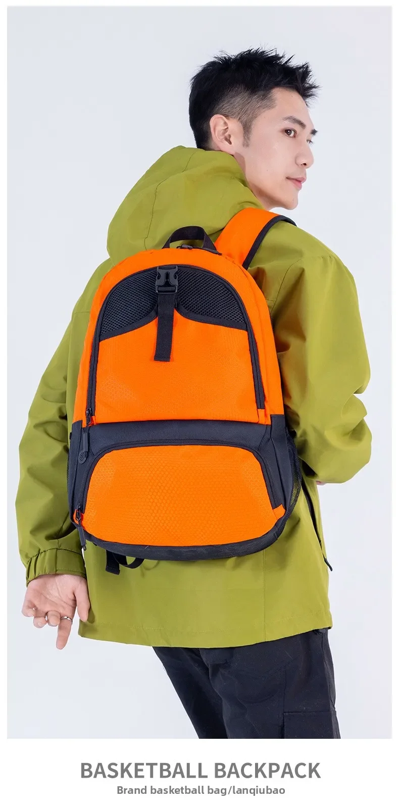 Sports Gym Fitness Yoga Backpack with Shoes Pocket Large Capacity Outdoor Camping Hiking Basketball Bag Soccer Equipment Pack