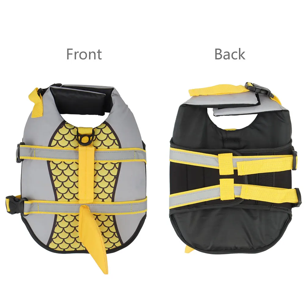 Swim Pet Dog Life Jacket Vest Clothes Life Vest Collar Harness Pet Swimming Summer Swimwear Scales Shark