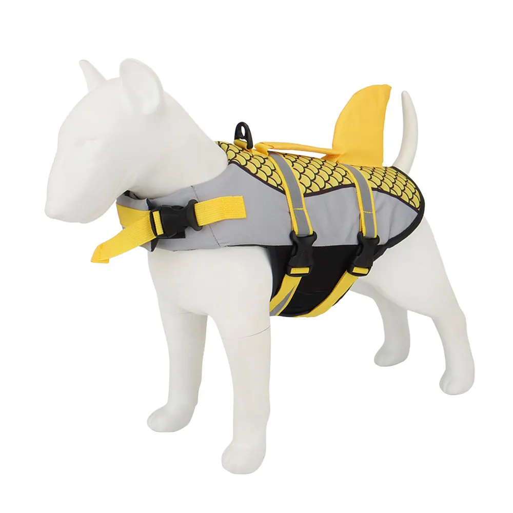 Swim Pet Dog Life Jacket Vest Clothes Life Vest Collar Harness Pet Swimming Summer Swimwear Scales Shark