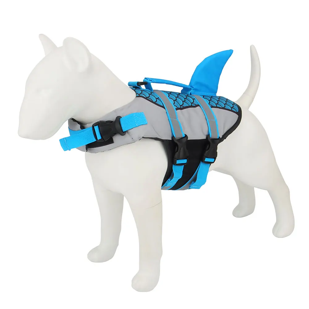 Swim Pet Dog Life Jacket Vest Clothes Life Vest Collar Harness Pet Swimming Summer Swimwear Scales Shark
