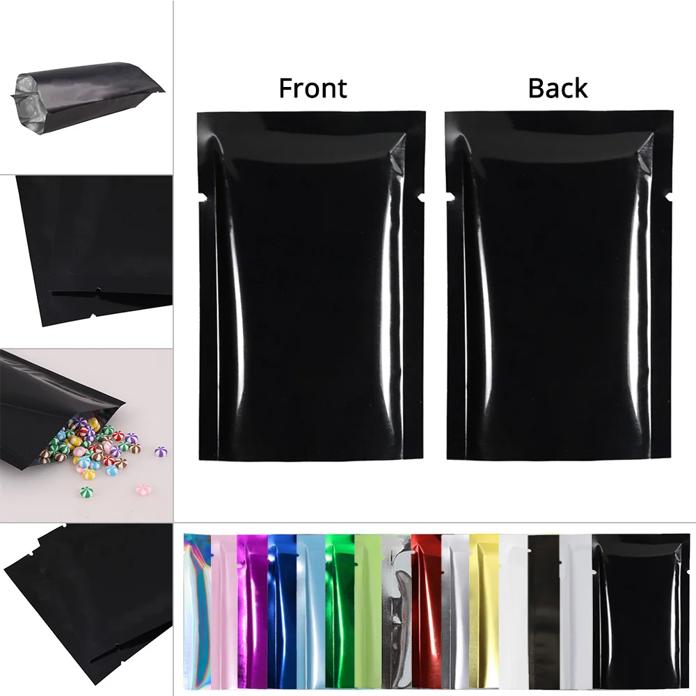 Variety of Sizes Reusable Packaging Bag Heat Sealing Open Top Aluminum Foil Vacuum Package Pouch Red Flat Mylar Bags 100pcs/lot
