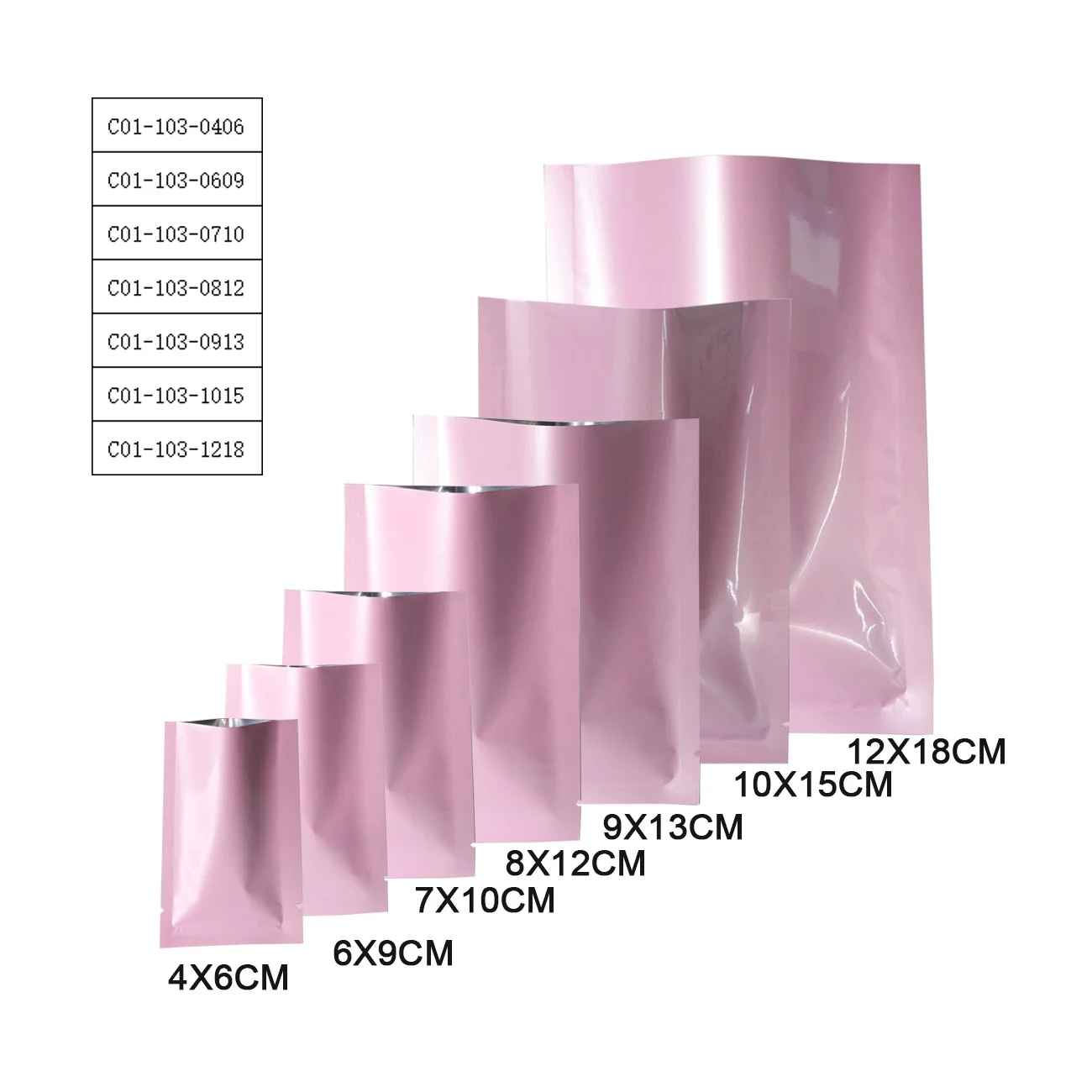 Variety of Sizes Reusable Packaging Bag Heat Sealing Open Top Aluminum Foil Vacuum Package Pouch Red Flat Mylar Bags 100pcs/lot