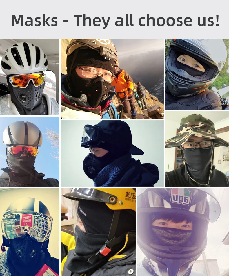 ROCKBROS Winter Face Mask Winter Cycling Climbing Hiking Fleece Thermal Keep Warm Windproof Motorcycle Cycling Face Balaclava
