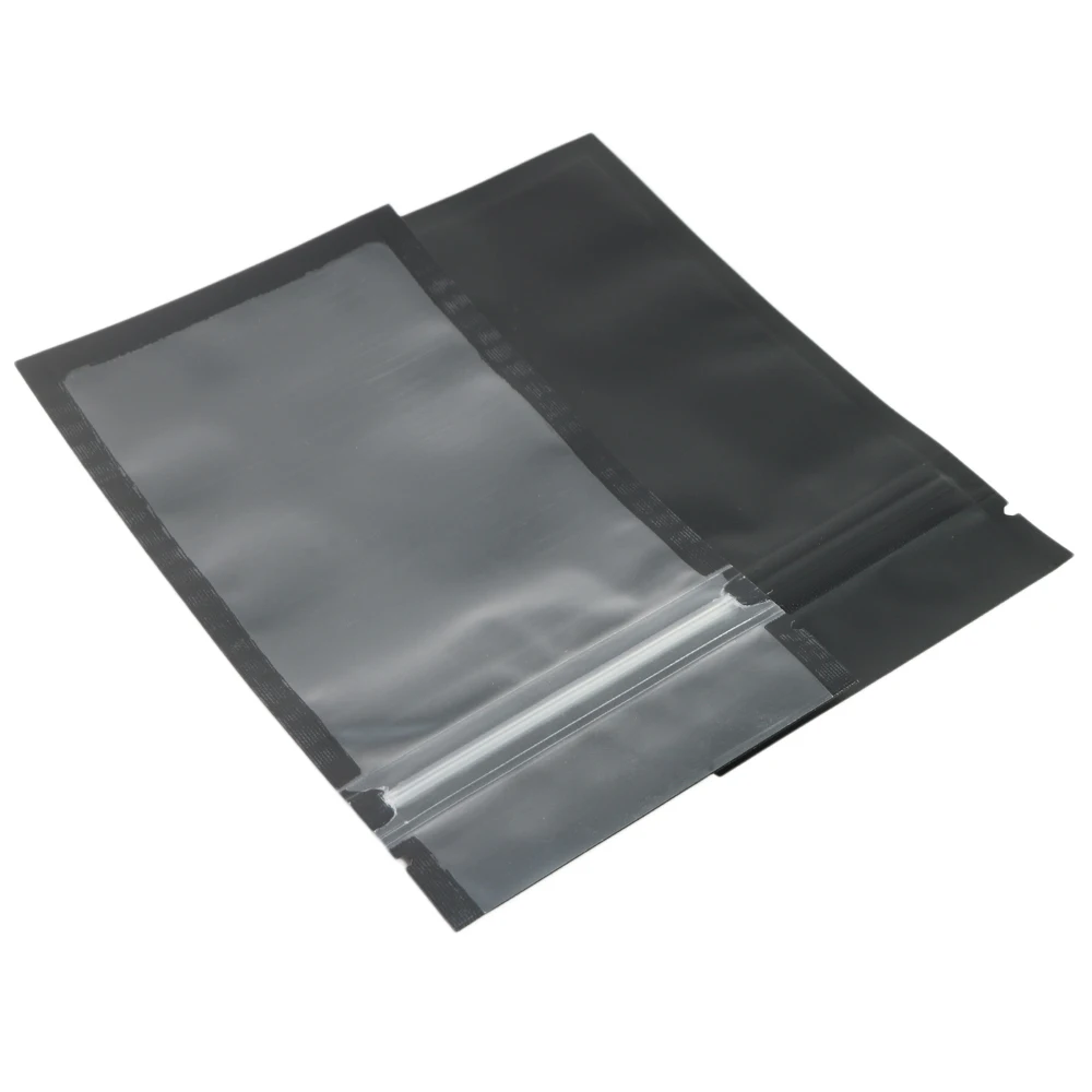 Resealable Zip Lock Bags Food Product Heat Sealable Packing Bag, 100PCS PET Plastic Mylar Pouch with Frosted Window