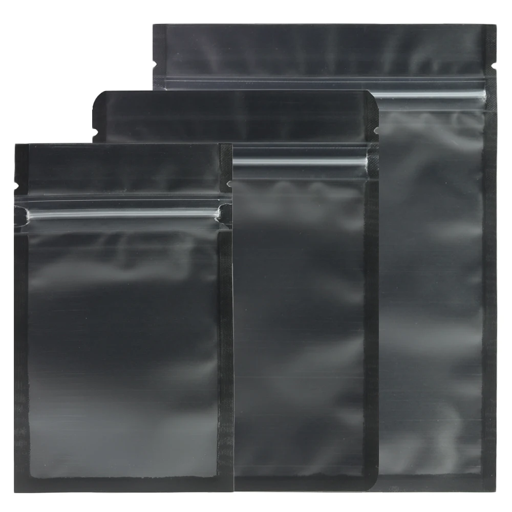 Resealable Zip Lock Bags Food Product Heat Sealable Packing Bag, 100PCS PET Plastic Mylar Pouch with Frosted Window