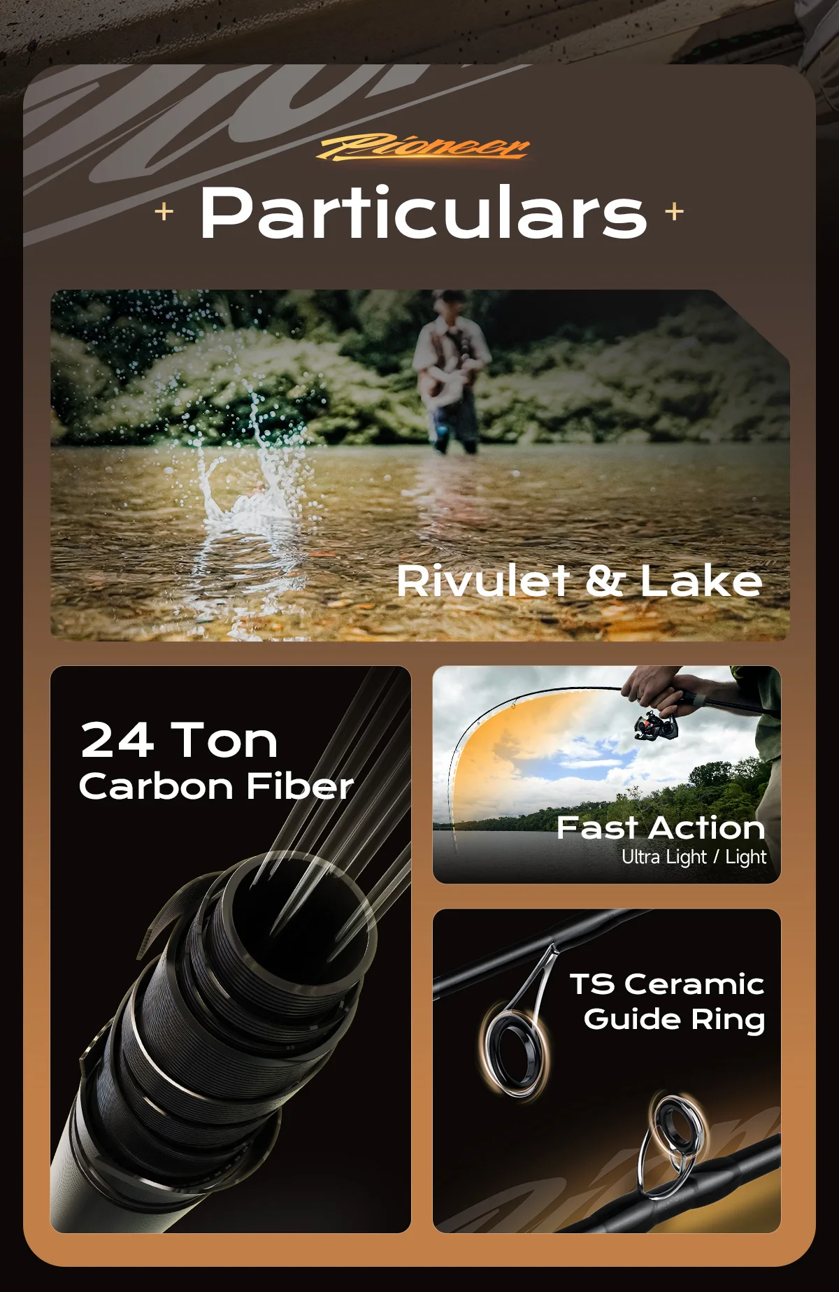 HANDING Trout Fishing Rod BFS Fishing Rod Pioneer Trout Fishing Rod Split Short Handle 70° EVA Handle Fast Action Fishing Rod
