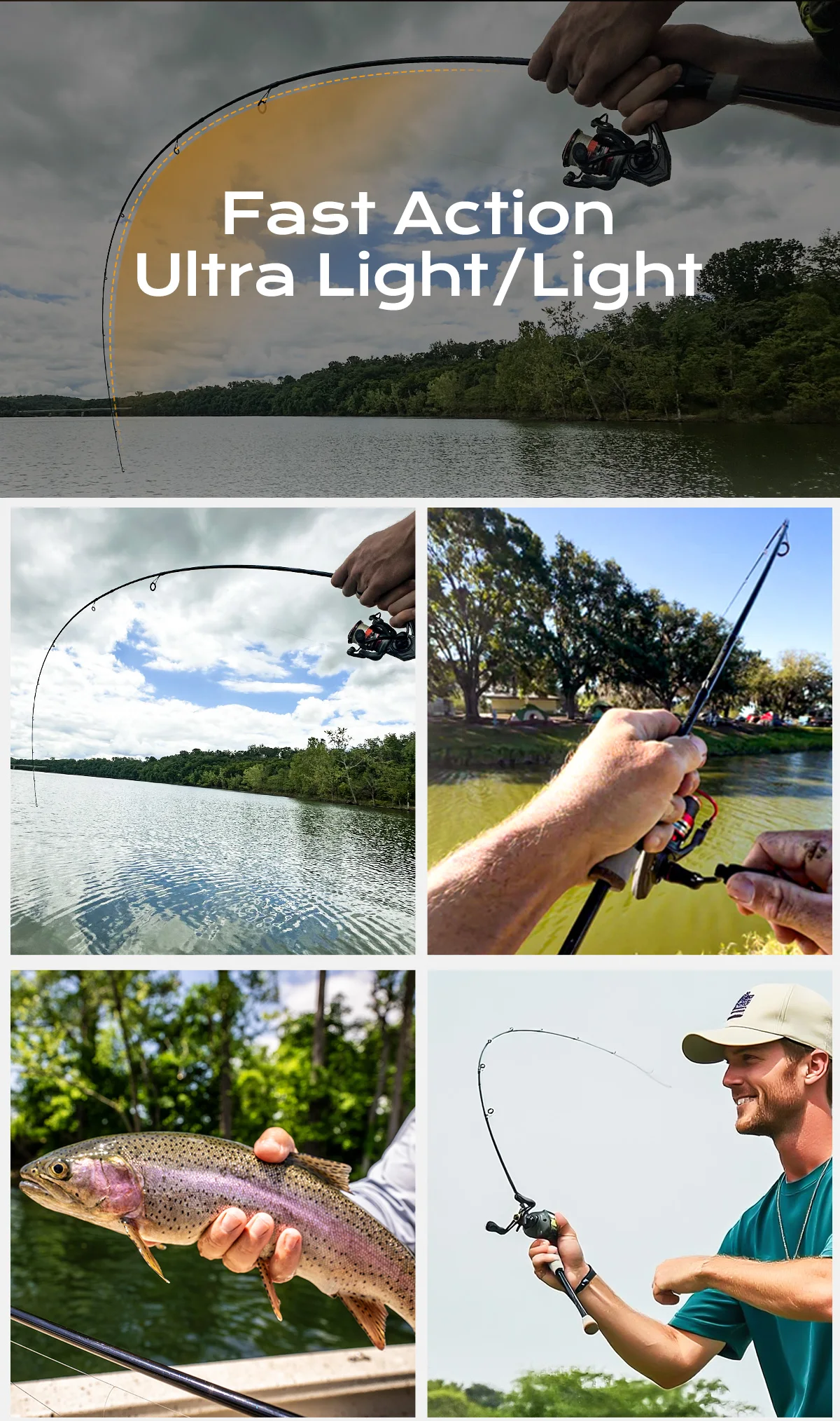 HANDING Trout Fishing Rod BFS Fishing Rod Pioneer Trout Fishing Rod Split Short Handle 70° EVA Handle Fast Action Fishing Rod