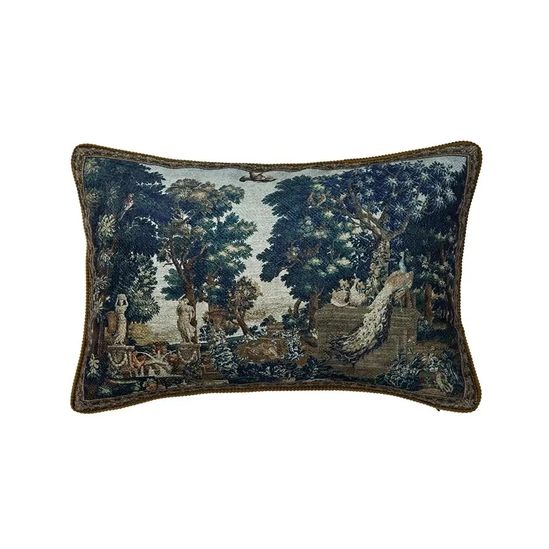 Medicci Home Black Leopard Cat Panther Tapestry Lumbar Pillow Cover 35x45cm Floral Large Jungle Accent Cushion Case For Sofa Bed