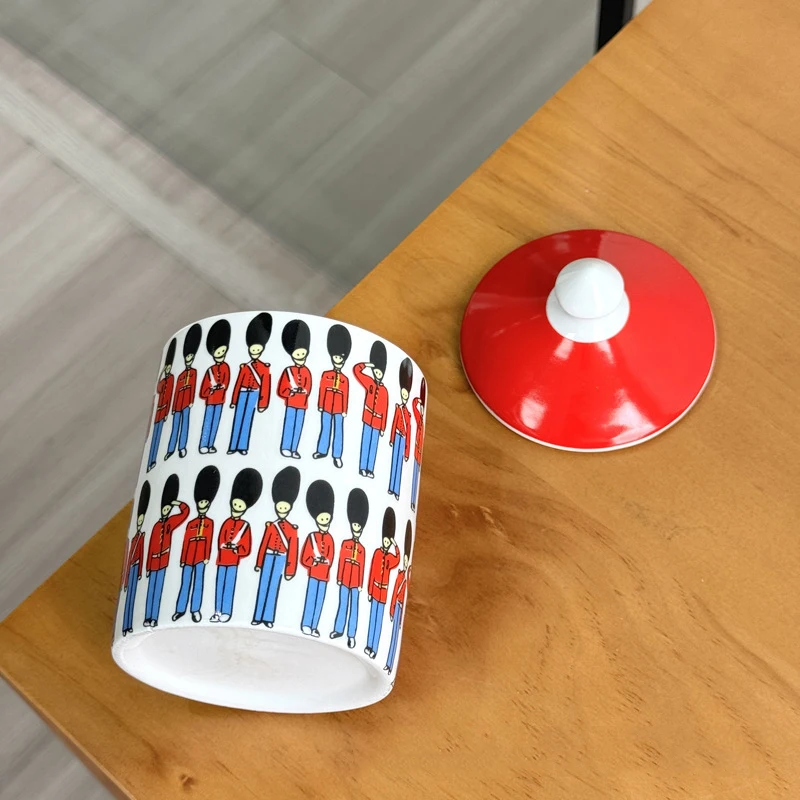 With Lid Colorful Building Funny European Ceramic Candle Holder Storage Jar Bottle Candlestick Home Ornament Art Desk Decoration