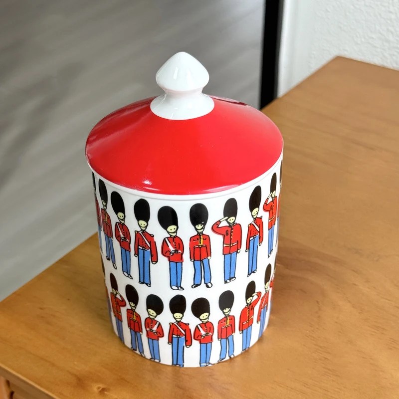 With Lid Colorful Building Funny European Ceramic Candle Holder Storage Jar Bottle Candlestick Home Ornament Art Desk Decoration