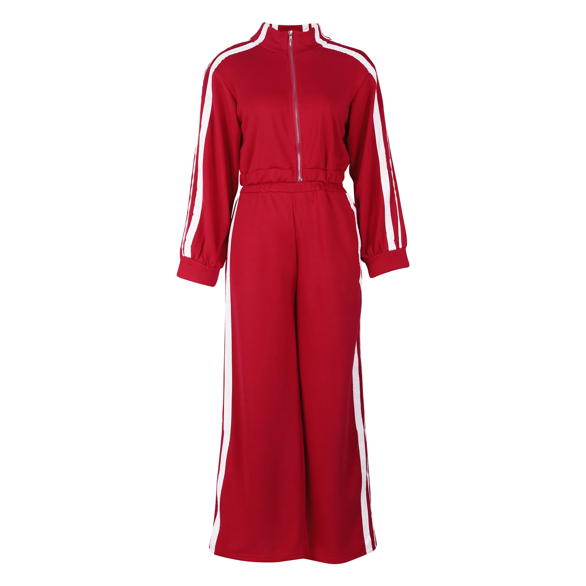 Women Wide Leg Pants Suit 2 Piece Sets Striped Jacket Floor Length Trouser Tracksuit Single Breasted 2025 Autumn Casual Ensemble