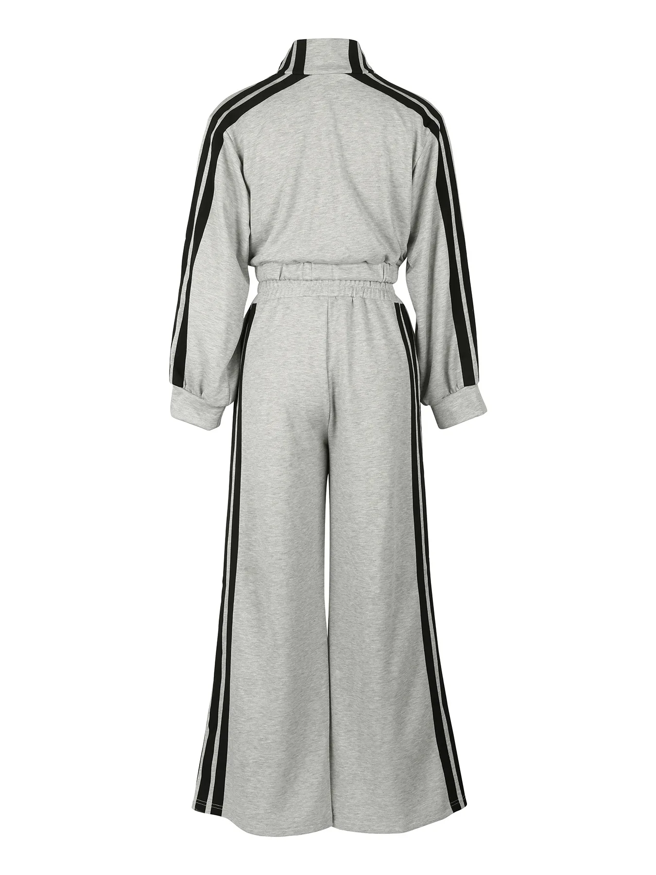 Women Wide Leg Pants Suit 2 Piece Sets Striped Jacket Floor Length Trouser Tracksuit Single Breasted 2025 Autumn Casual Ensemble