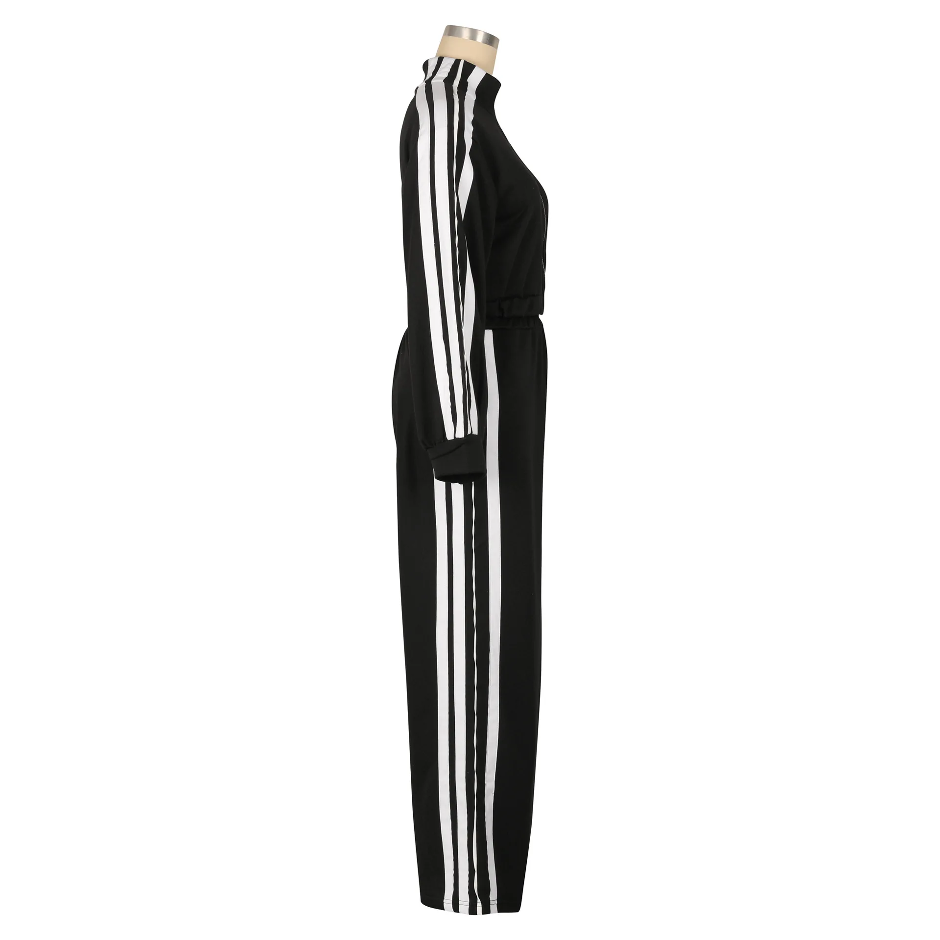 Women Wide Leg Pants Suit 2 Piece Sets Striped Jacket Floor Length Trouser Tracksuit Single Breasted 2025 Autumn Casual Ensemble