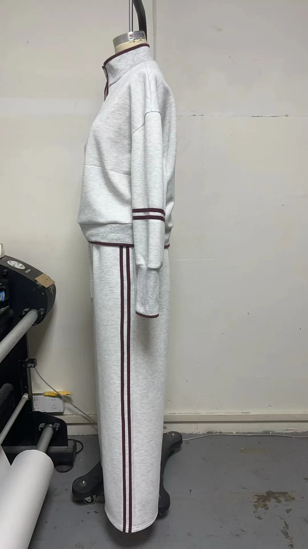Casual Striped Hoodie Sports Outfits Women New Color Blocking Wide Leg Pants Two Piece Sets Autumn Winter Loose Pants Suit
