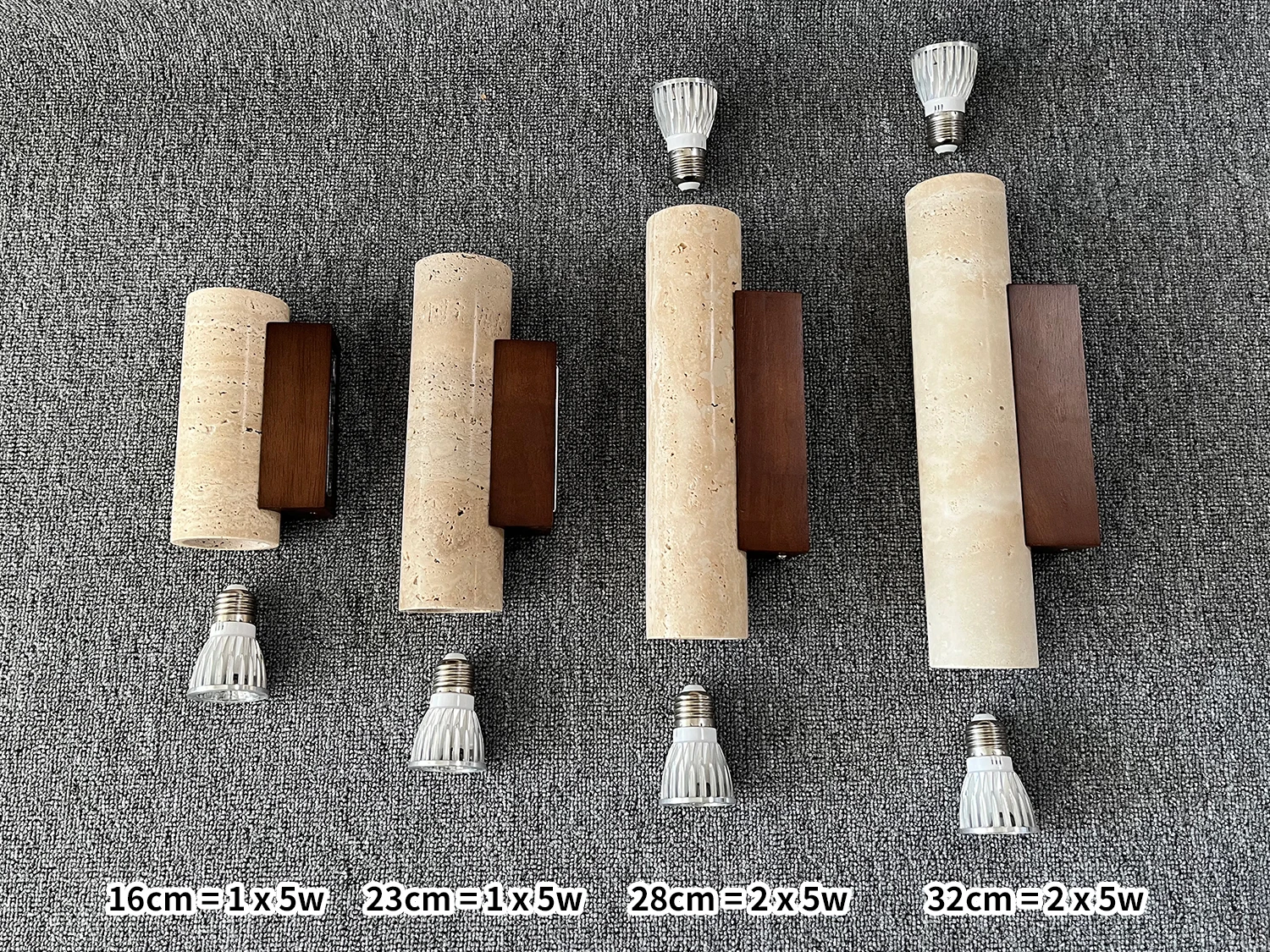 Yellow Travertine Wall Lamp Vintage Design Wood Stone Sconce Light LED Lighting Fixture Bedroom Living Room Bedside Home Decor