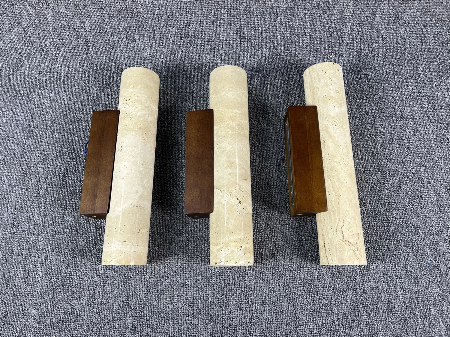 Yellow Travertine Wall Lamp Vintage Design Wood Stone Sconce Light LED Lighting Fixture Bedroom Living Room Bedside Home Decor