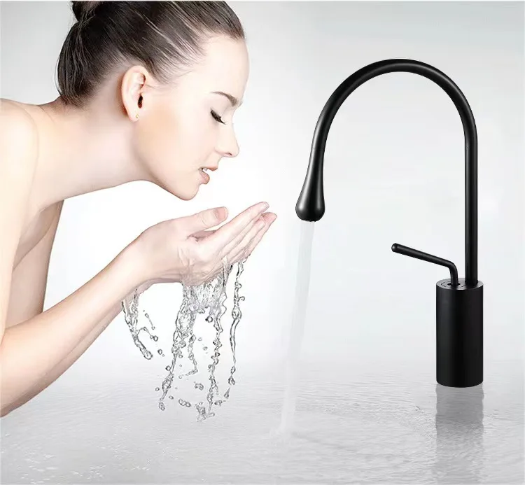Modern Basin Faucet Brushed Gold Black Silver Faucet Deck Mounted Basin Sink Tap Mixer Hot Cold Brass Tap for Bathroom