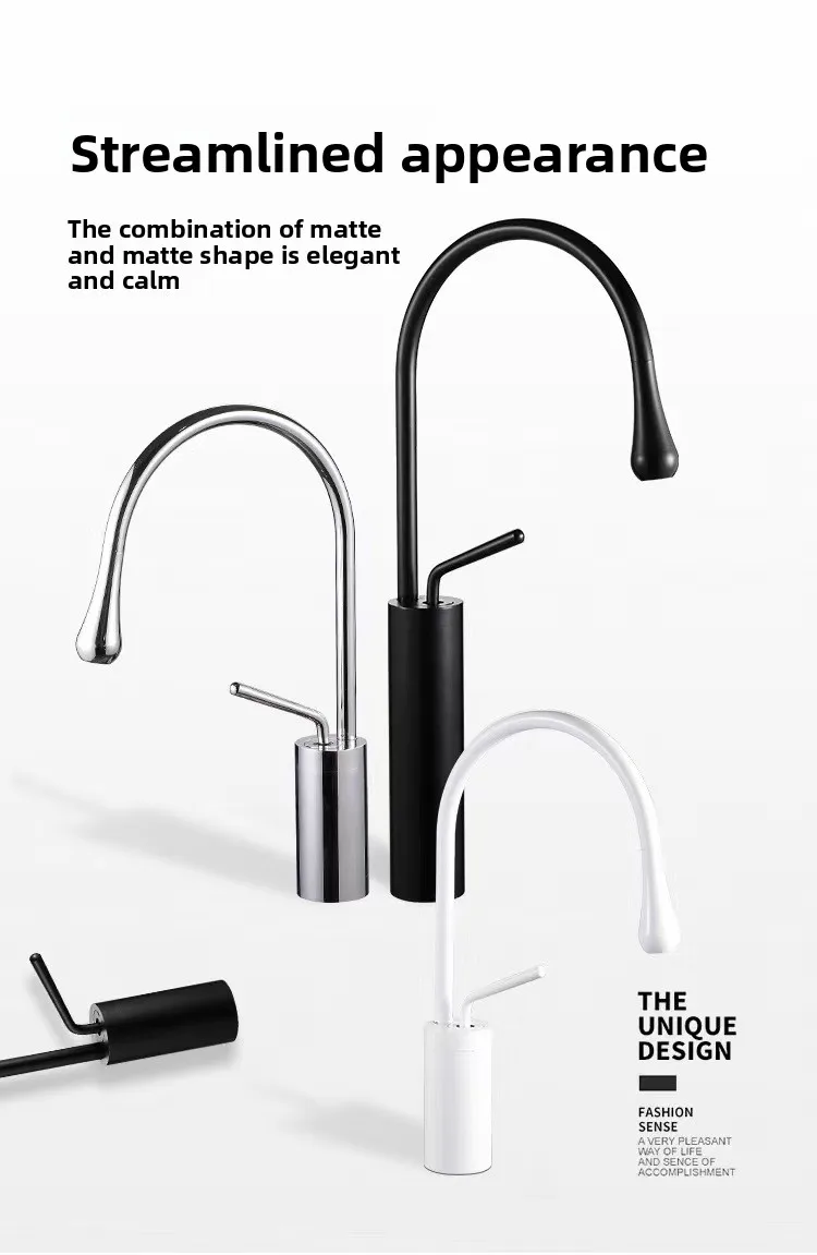 Modern Basin Faucet Brushed Gold Black Silver Faucet Deck Mounted Basin Sink Tap Mixer Hot Cold Brass Tap for Bathroom
