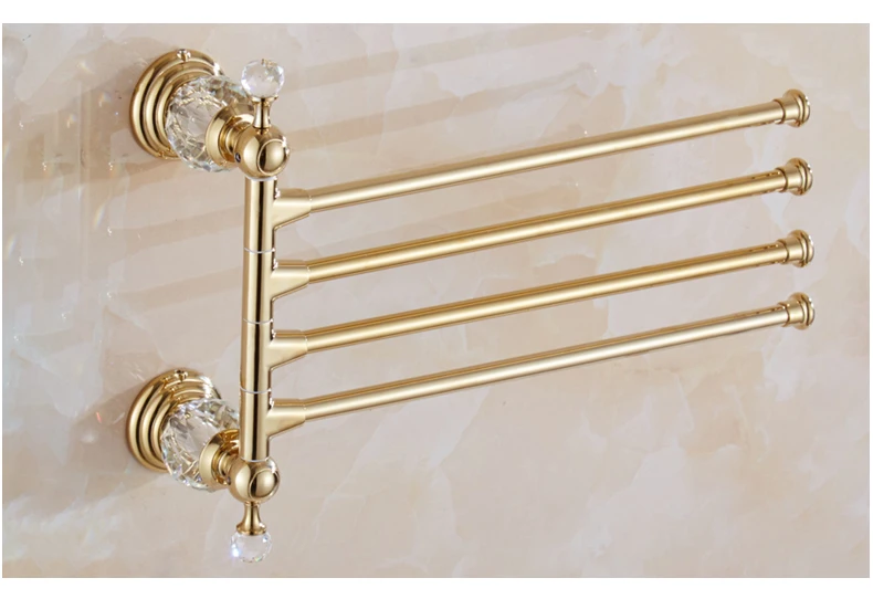 Bathroom Towel Shelf Gold Finished Bath Toilet Paper Holder Robe Hook Towel Rack Holder Tumble Holder Soap Basket ELG85400