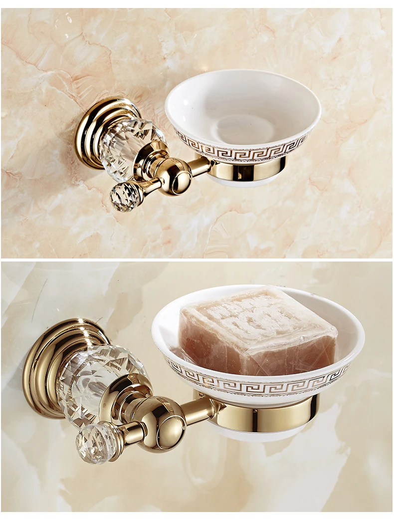 Bathroom Towel Shelf Gold Finished Bath Toilet Paper Holder Robe Hook Towel Rack Holder Tumble Holder Soap Basket ELG85400
