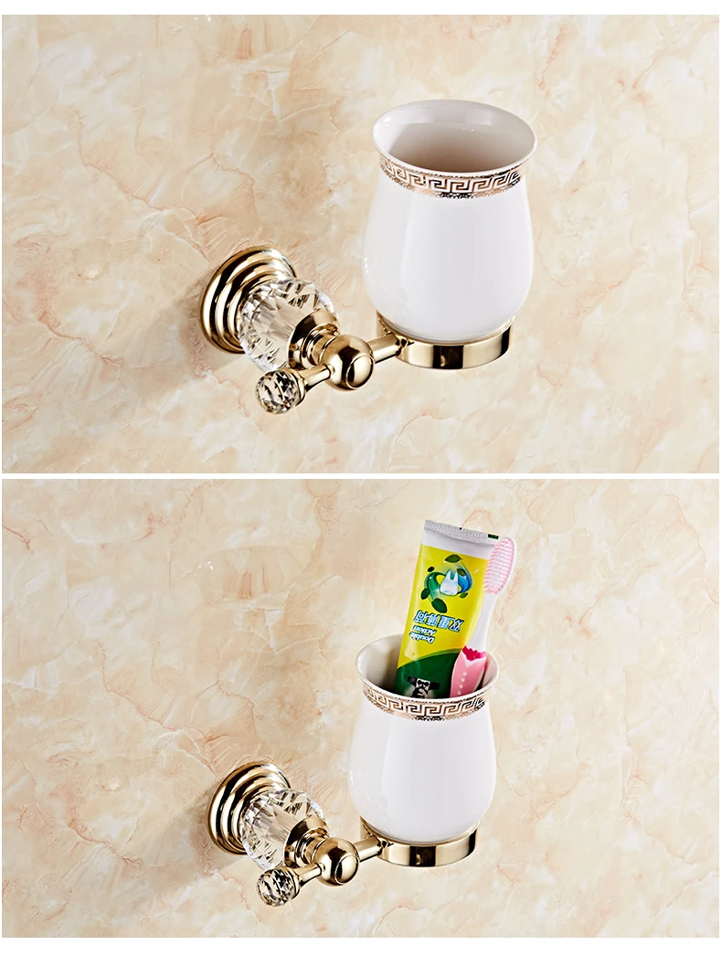 Bathroom Towel Shelf Gold Finished Bath Toilet Paper Holder Robe Hook Towel Rack Holder Tumble Holder Soap Basket ELG85400