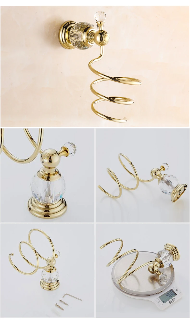 Bathroom Towel Shelf Gold Finished Bath Toilet Paper Holder Robe Hook Towel Rack Holder Tumble Holder Soap Basket ELG85400