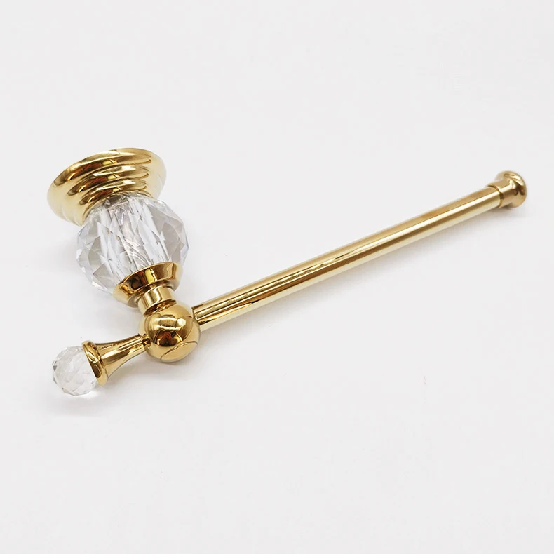 Gold Paper Roll Holder Crystal,Chrome Toilet Paper Holder, Crystal Bathroom Tissue Paper Holder Silver Toilet Roll Hanger Wall