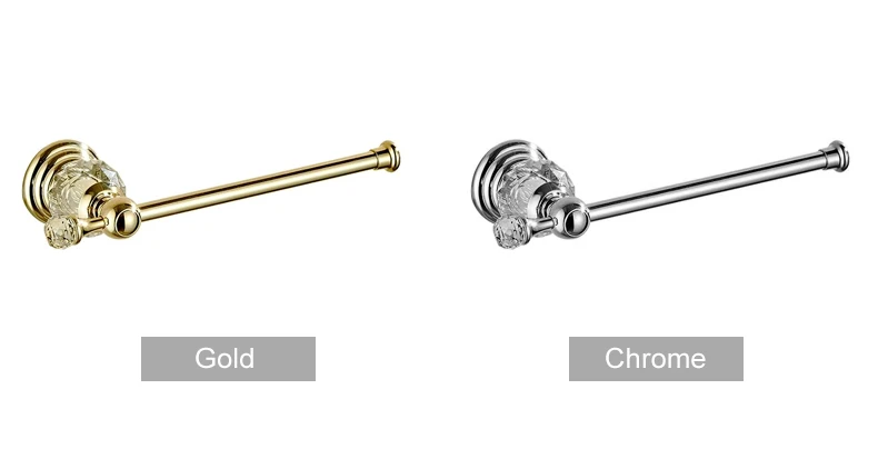 Gold Paper Roll Holder Crystal,Chrome Toilet Paper Holder, Crystal Bathroom Tissue Paper Holder Silver Toilet Roll Hanger Wall