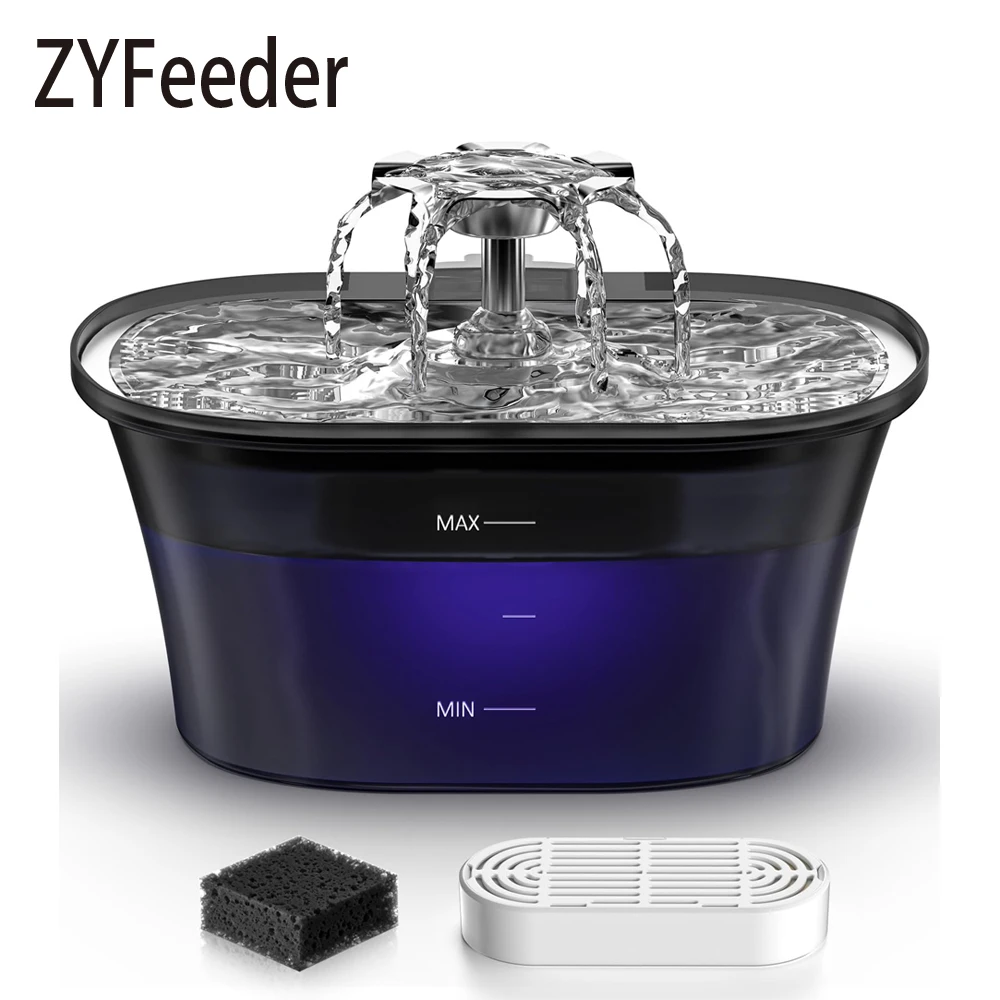 2.5L USB Pet Water Feeder Automatic Smart Drinker Water Auto Feeder Bowl Cat Dog Drinking Fountain Water Fountain(No 5V 1A Plug