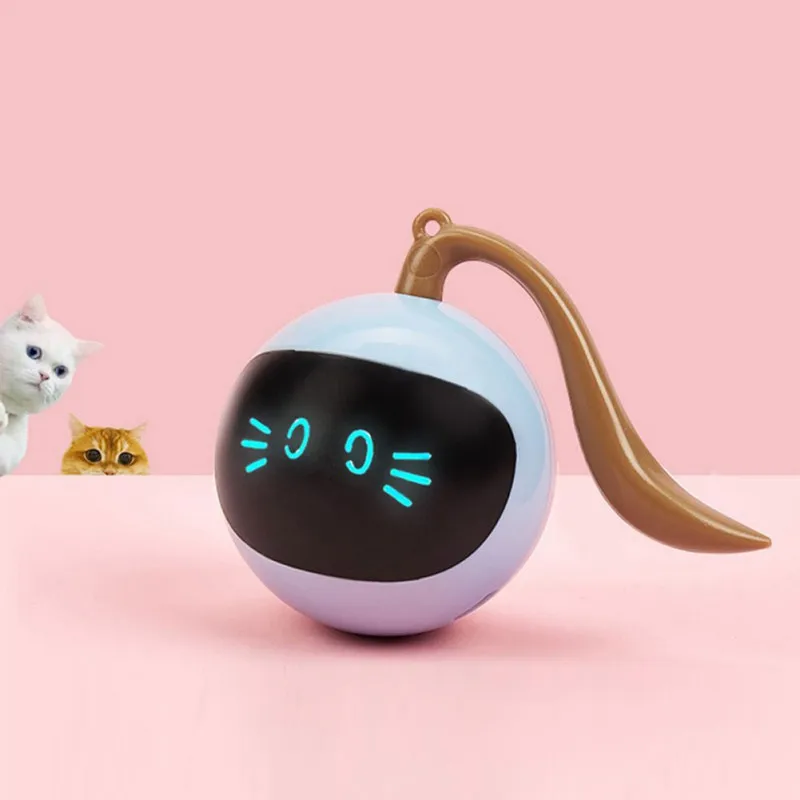 Smart Interactive Cat Toy Colorful LED Self Rotating Pet Ball Toys USB Rechargeable Kitten Automatic Ball Toys Cat Accessories