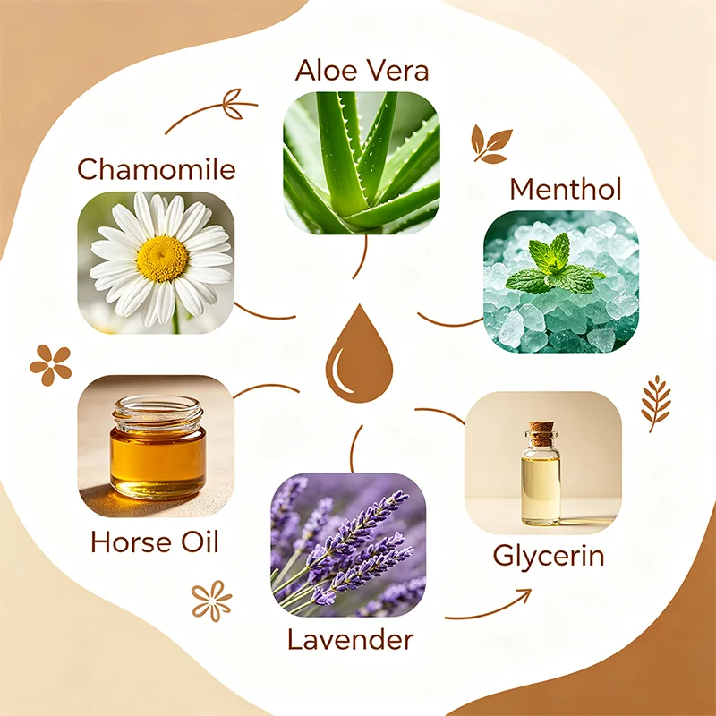 YUITIKUE 60ml 6 In 1 Horse Oil Joint Care Spray Easily Absorbed Soothing Mist For Knee Shoulder Neck Back Body Skin Care
