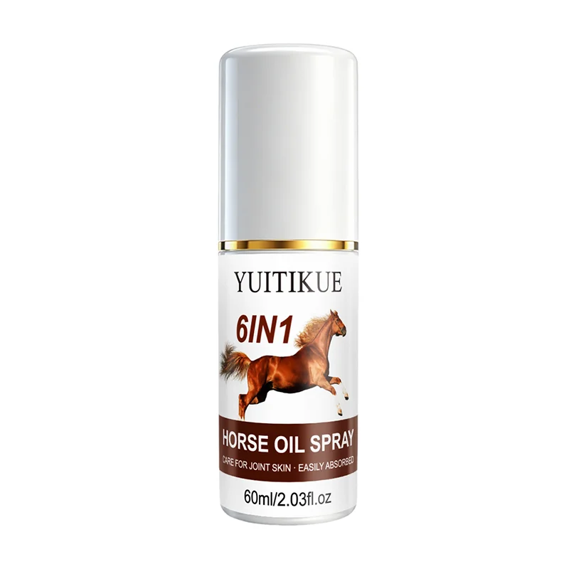 YUITIKUE 60ml 6 In 1 Horse Oil Joint Care Spray Easily Absorbed Soothing Mist For Knee Shoulder Neck Back Body Skin Care
